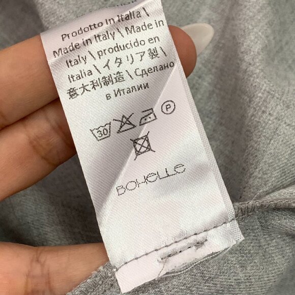 NWT Bohelle Women's Gray Long Sleeve Midi Mock Neck Cotton Dress Size 42 / M - Picture 15 of 15